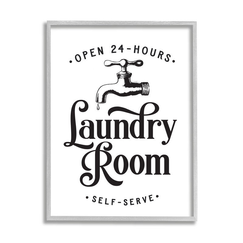 Robinet égouttoir libre-service pour salle de lavage rétro par lettrage et doublure - bannières, H 14 po x l 11 po
