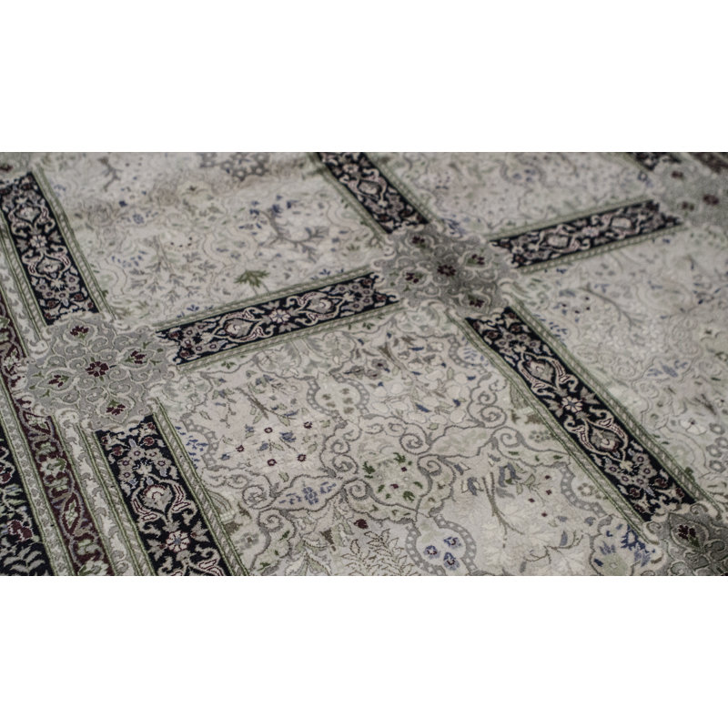 Tapis beige noué à la main de haute qualité