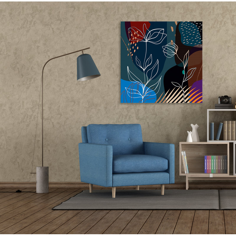 " Boho Flower III ", 36" H x 36" W x 1.5" D