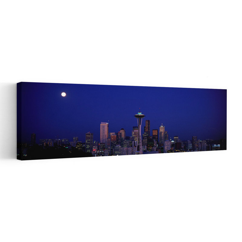 «Moonrise», Seattle, Washington State, art contemporain abstrait, art mural de la ville, H 60 po x l 20 po
