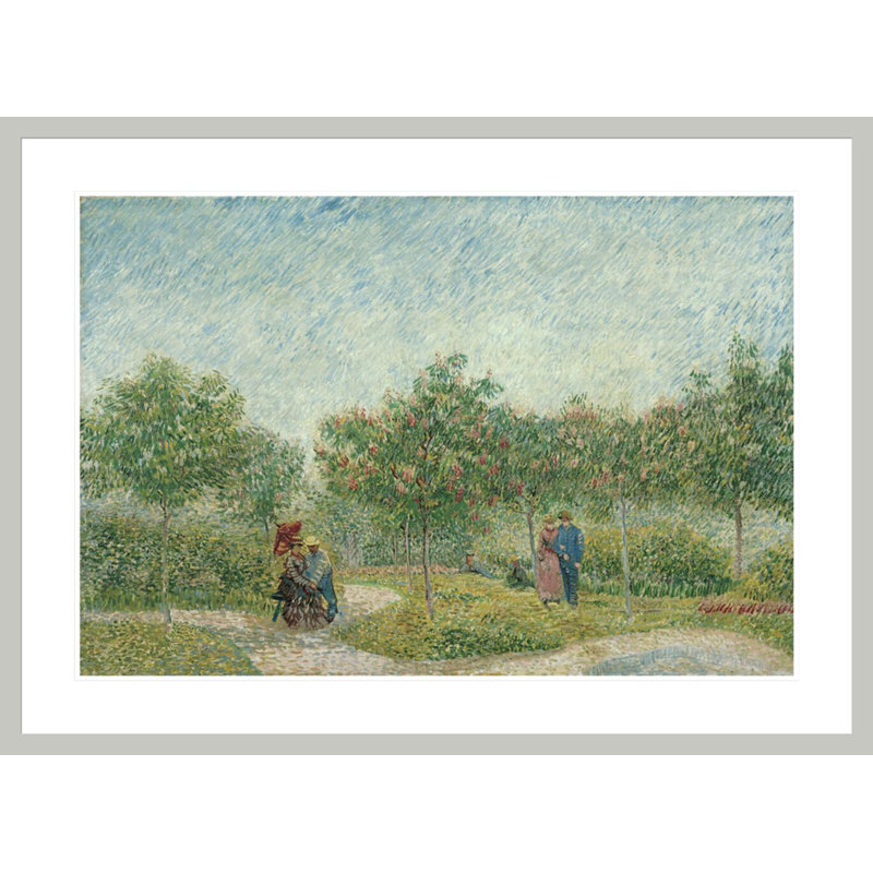 «Garden with Courting Couples: Square Saint-Pierre» par Vincent van Gogh, impression giclée encadrée, 30,32 po H x 41,5 po L
