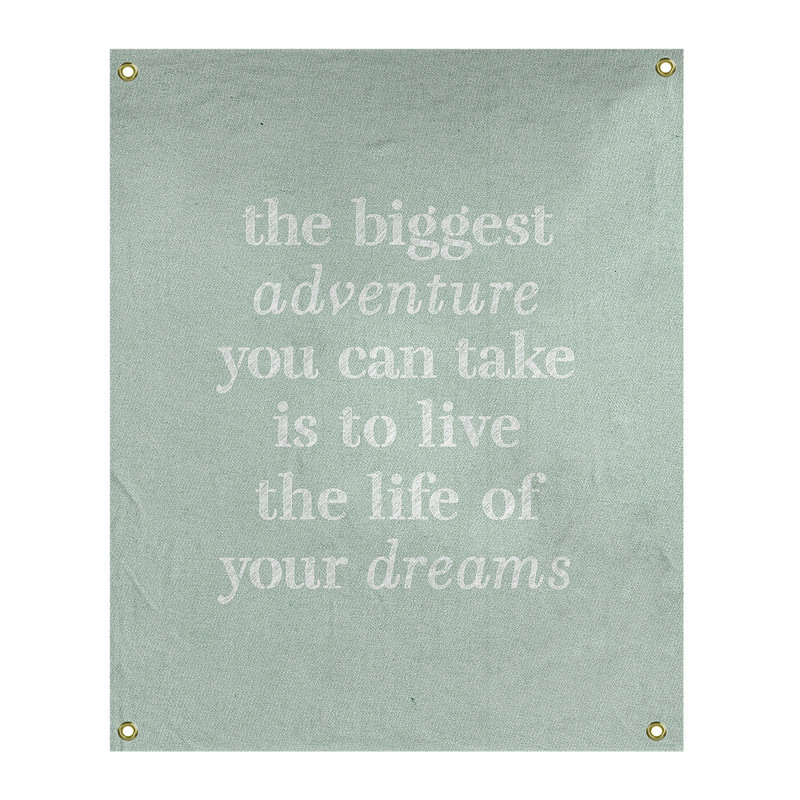 Tapisserie en polyester, le plus grand témoignage de citation adventure, H 36 po x l 26 po, Vert / blanc
