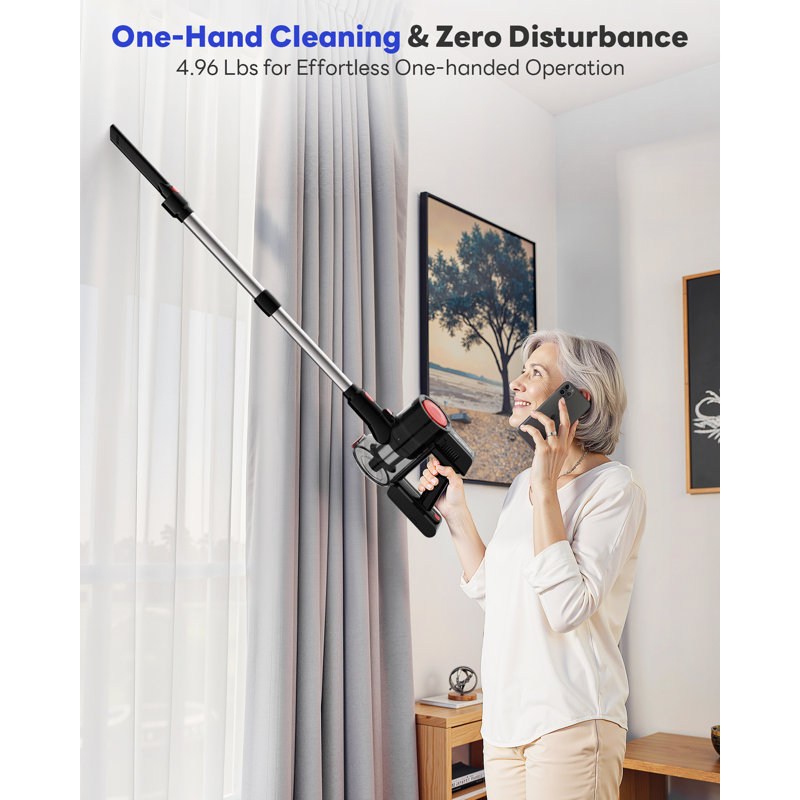 45KPA Cordless Stick Vacuum Cleaner, 6-in-1 Lightweight Vacuum with Powerful Suction for Carpets, Pet Hair & Hardwood Floors, Up to 40 Mins Runtime, Rechargeable for Home Use