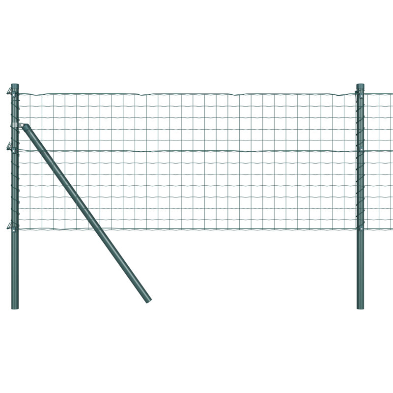 Galvanised Steel Border Fencing, 60 x 1000 x 0.2 cm, Green