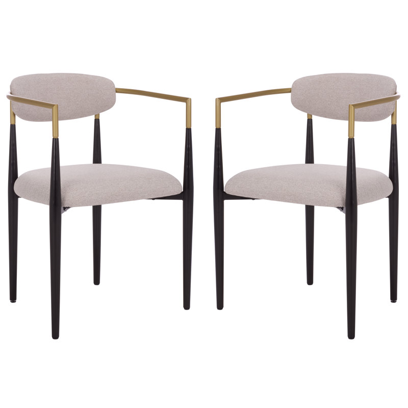 Schutt Upholstered Metal Dining Armchairs