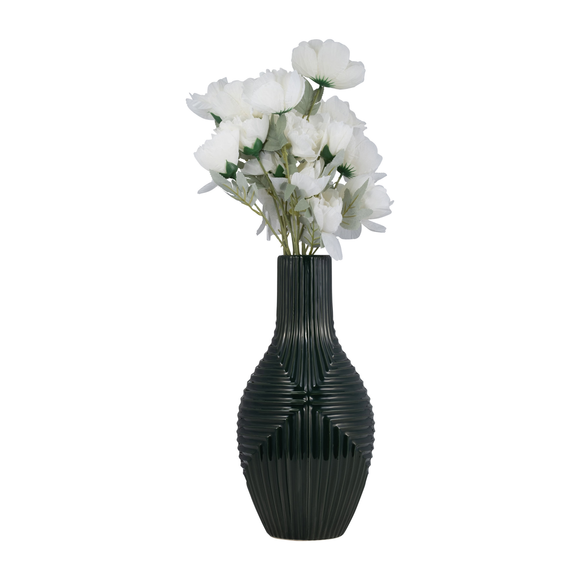 Sagebrook Home Amrita Tribal Modern Ceramic Vase, Green