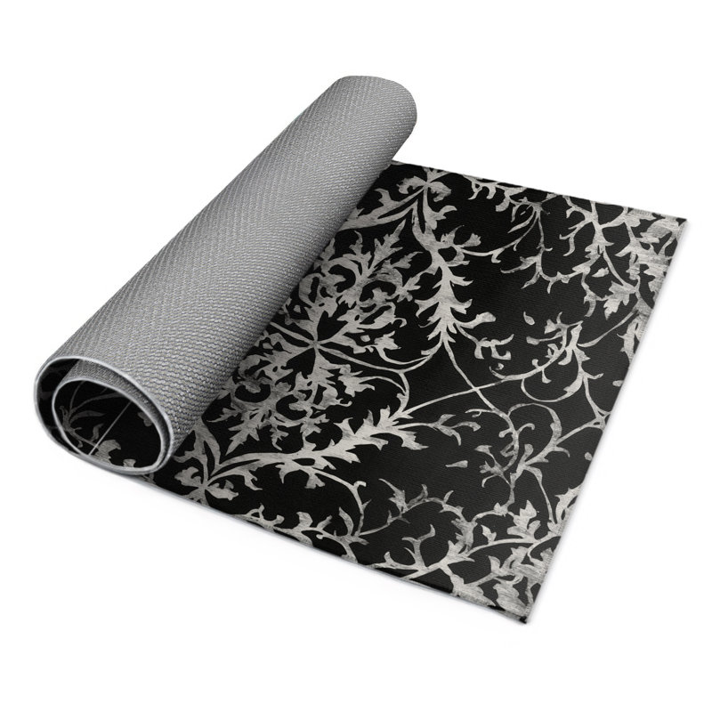 Ebon Elegance Indoor And Outdoor Area Rug, Rectangle 9' x 12'