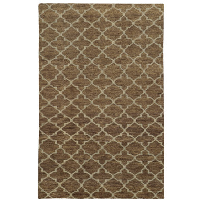 Maddox Geometric Hand-Knotted Wool Brown/Beige Area Rug