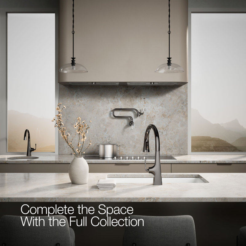 Graze Touchless Pull-Down Kitchen Sink Faucet with Voice Activation and Three-Function Sprayhead, Vibrant Titanium