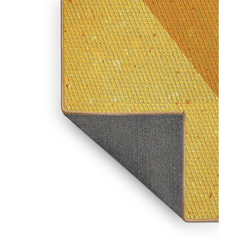 Tapis décoratif jaune à motifs géométriques Haralson, Rectangle 3 pi x 5 pi