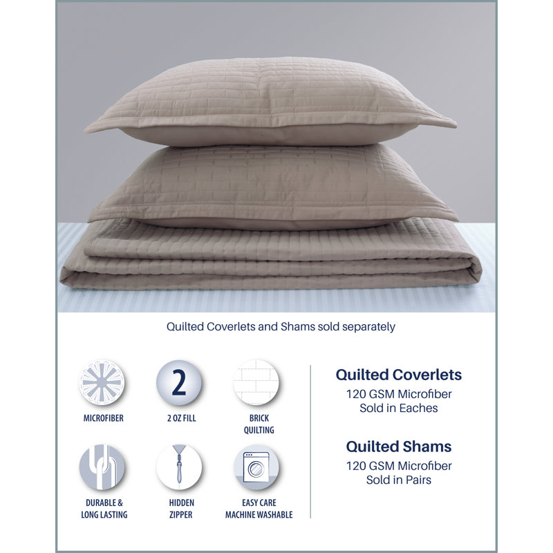 South Point Hospitality 120 GSM Luxury Microfiber Bedding, Twin Quilt, Brownstone