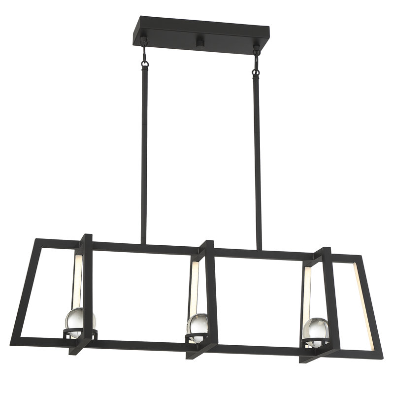 Lustre linéaire à DEL en noir mat