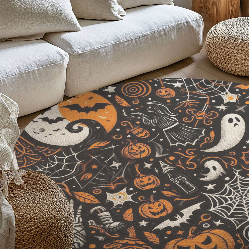 Tapis tressé Flat Frights, Rond 5 pi