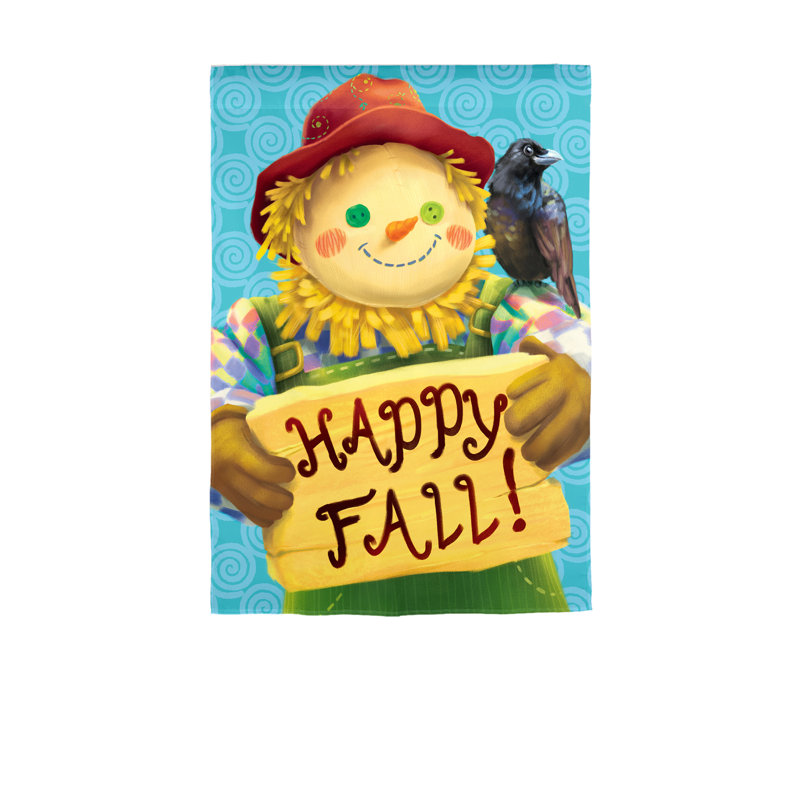 Scarecrow in Fall Burlap Garden Flag
