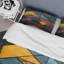 Ensemble de housse de couette en marbre jaune et gris avec cubes I-101241123