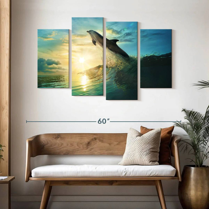 Sunset Dolphin, 32" H x 52" W
