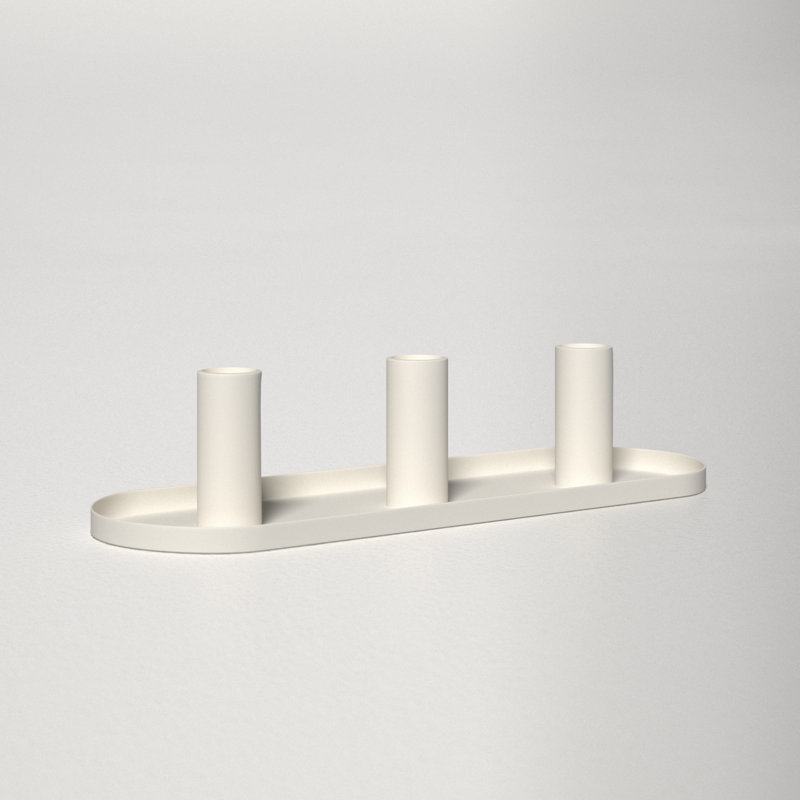 2.5'' H Aluminum Tabletop Candlestick, White