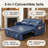 55'' Leather Small Loveseat Pull-out Sofa Bed - Adjustable Backrest With 2 Soft Pillows-1573153942