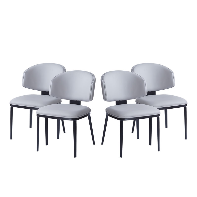 Chaises de salle à manger rembourrées Bugarin, Gris