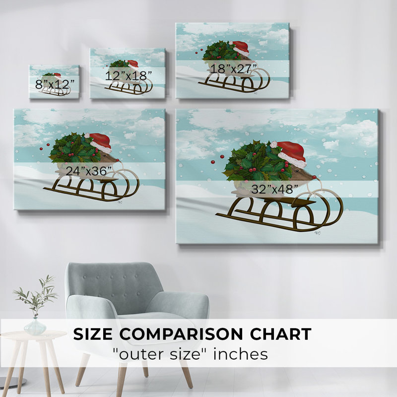 Traîneau de Noël hérisson hérisson, H 12 po x l 18 po x P 1,5 po
