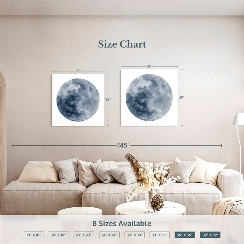 Arney Celestial Blue Moon, 39" H x 39" W