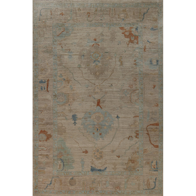 Vegetable Dye Oushak Turkish Area Rug 6x9