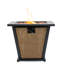 Table de foyer au propane en acier 28 po avec 50 000 pieds carrés, brun, pour patio extérieur, peu encombrant, flamme continue, intempéries, approuvé, protection contre les roches et la pluie, utilisation de 28 pouces, structure, pierre volcanique