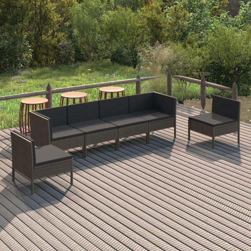 Fallbrook Outdoor Ottoman, Gray, Light Gray