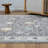 Roseau Performance Modern Country / Farmhouse Floral Gray/Blue Rug-870327370