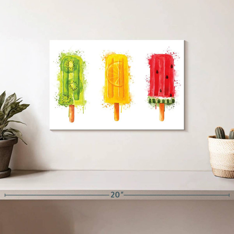 Yarlin Fruity Popsicles Splatter, 8" H x 12" W