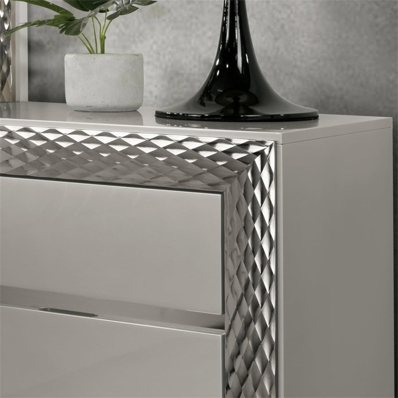 Mobilier de chambre à coucher 1 pièce avec table de chevet Glam Style