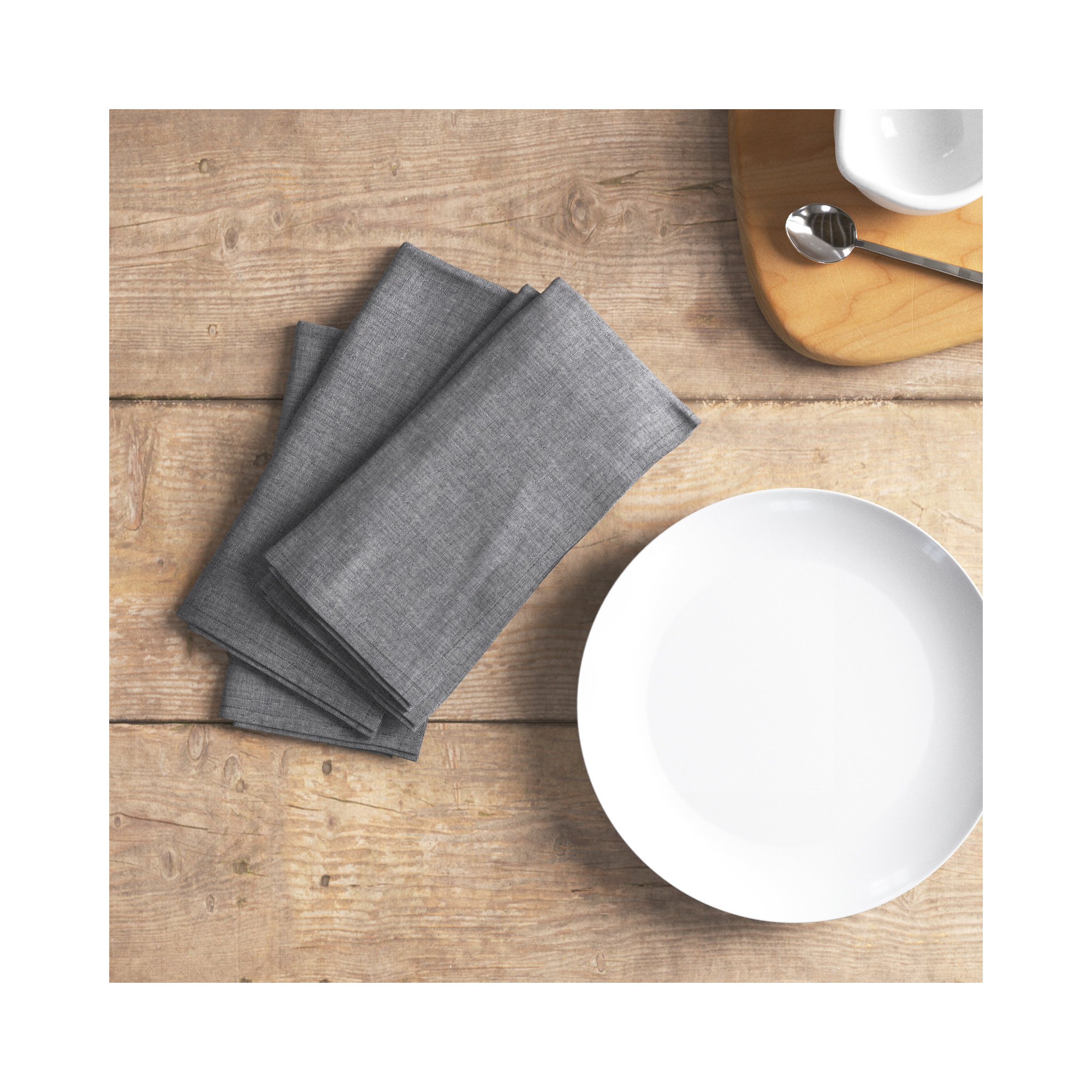 Caron 20" Cotton Napkin, Black