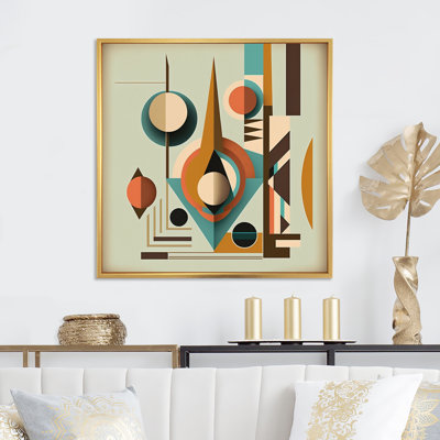«Midcentury Minimal Geometric In Retro Colors», reproduction d'art sur toile Lotus