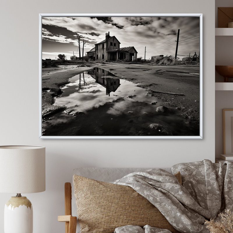 Exploration urbaine pittoresque, Cadre flottant blanc, H 34 po x l 44 po x P 1,5 po