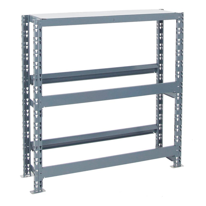 Evendale 110cm W Metal Dunnage Shelving Unit, Grey/Brown/Blue