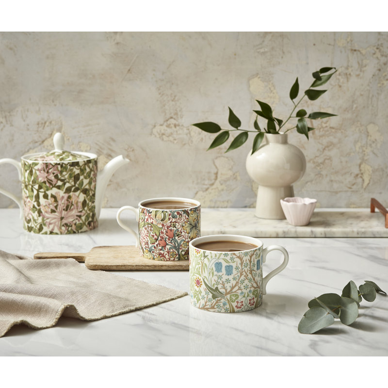 Spode Morris & Co Mugs S/2 Blackthrn & Gldn Lily