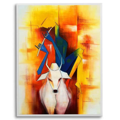 «Krishna the Cowherd» par Amar Singha - Peinture