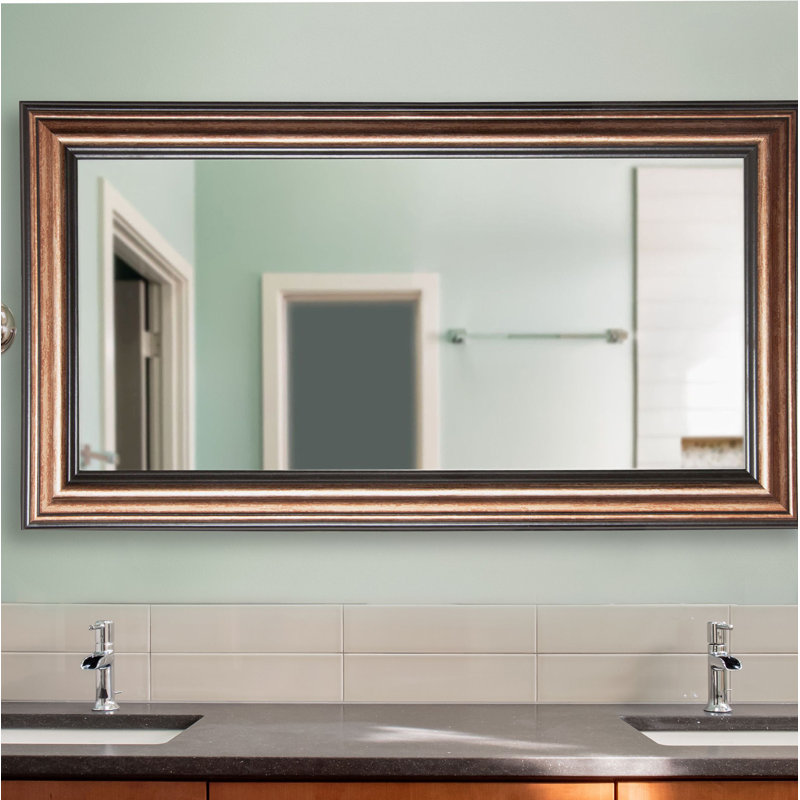 Wall Mirror, 59.5" H x 35" W, Bronze/Black