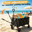 Chariot de plage pliable robuste 150L / 450 LBS, chariot utilitaire pliable avec poignée réglable et poches latérales, chariot extérieur polyvalent pour le camping, le magasinage, les voyages, noir