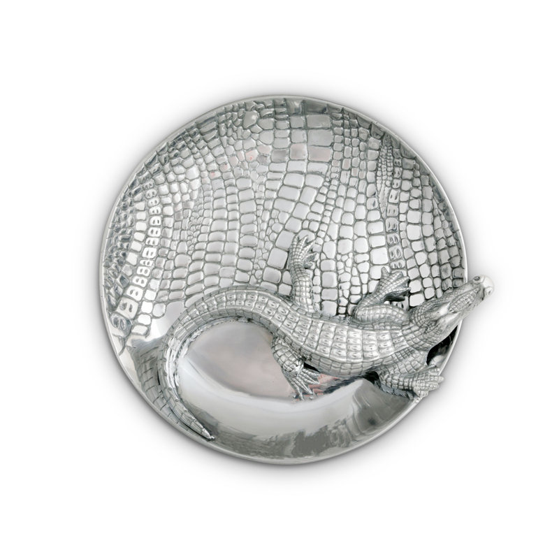 Arthur Court Aluminum Alligator Chip and Dip Platter
