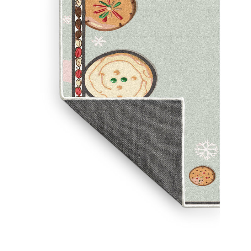 Tapis de vacances The Holiday Aisle® Cookies, Rectangle 6 pi x 9 pi