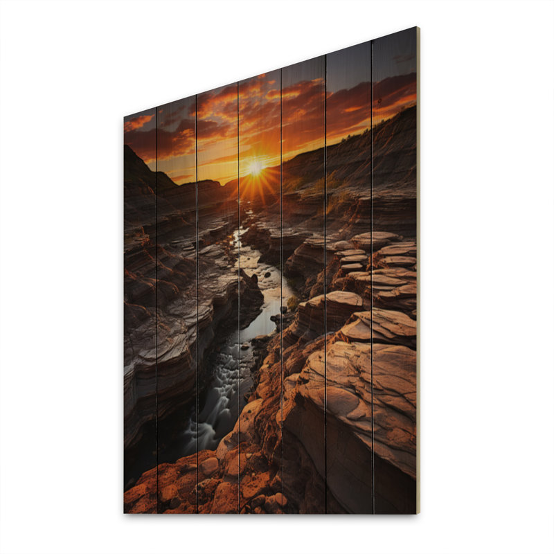 Canada Alberta Badlands I sur bois, H 40 po x l 30 po x P 0,78 po