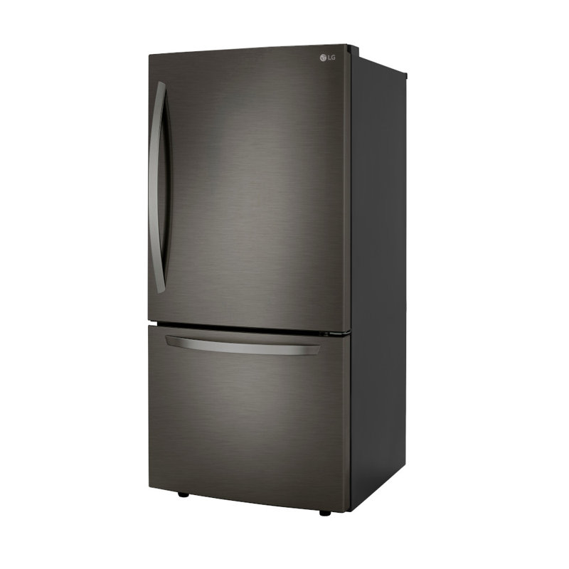 LG 25.5 Cu. Ft. Bottom-Freezer Refrigerator with Ice Maker, Black Stainless Steel