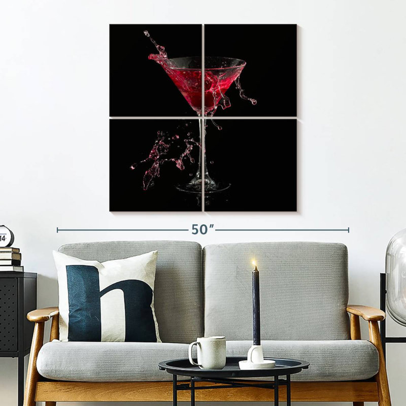 Red Martini Splash, H 32 po x l 32 po