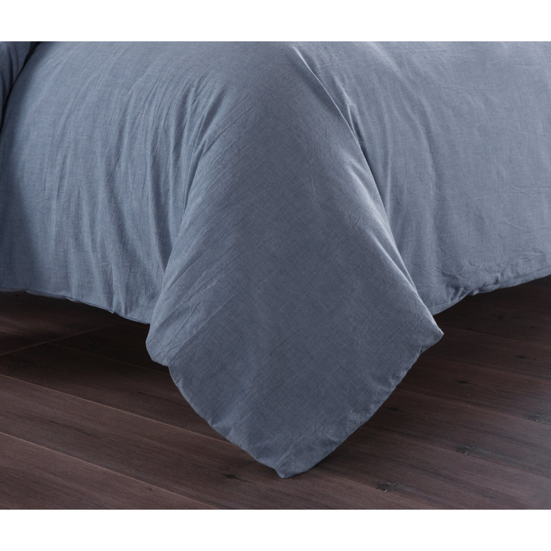 Messy Bed Duvet Cover Set Cotton Duvet Cover, King, Blue