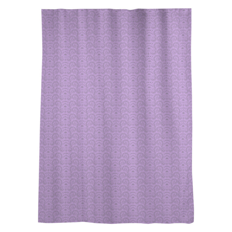 Panneau de rideau simple avec passe-tringle ikat, Mauve