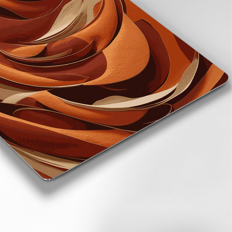 Abstract Landscape 14 Brown Metal Wall Art, 16" H x 16" W