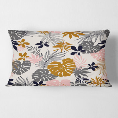 Tropical Naturepalm Monstera Leaves in Silhouette Rectangular Pillow Cover & Insert