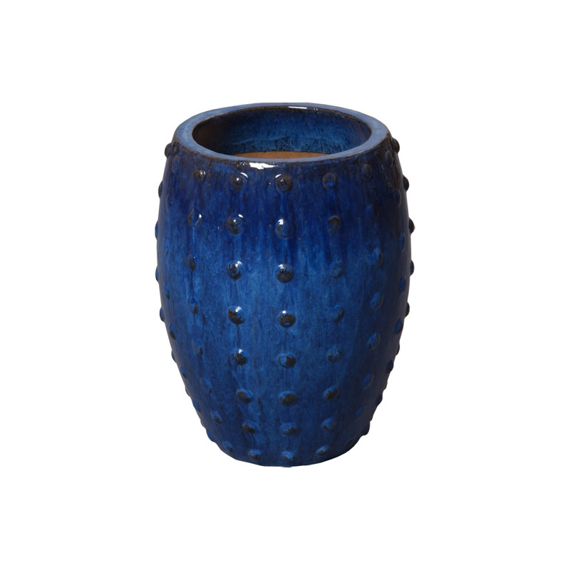 Pot de fleurs en céramique, H 18 po x l 14 po x P 14 po, Bleu