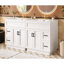 Meuble-lavabo de 60 po avec 4 portes d'armoire, 4 tiroirs, 2 tablettes réglables, deux lavabos en résine, des tiroirs cachés à fermeture en douceur et des charnières à fermeture en douceur-1970951354-1970951355